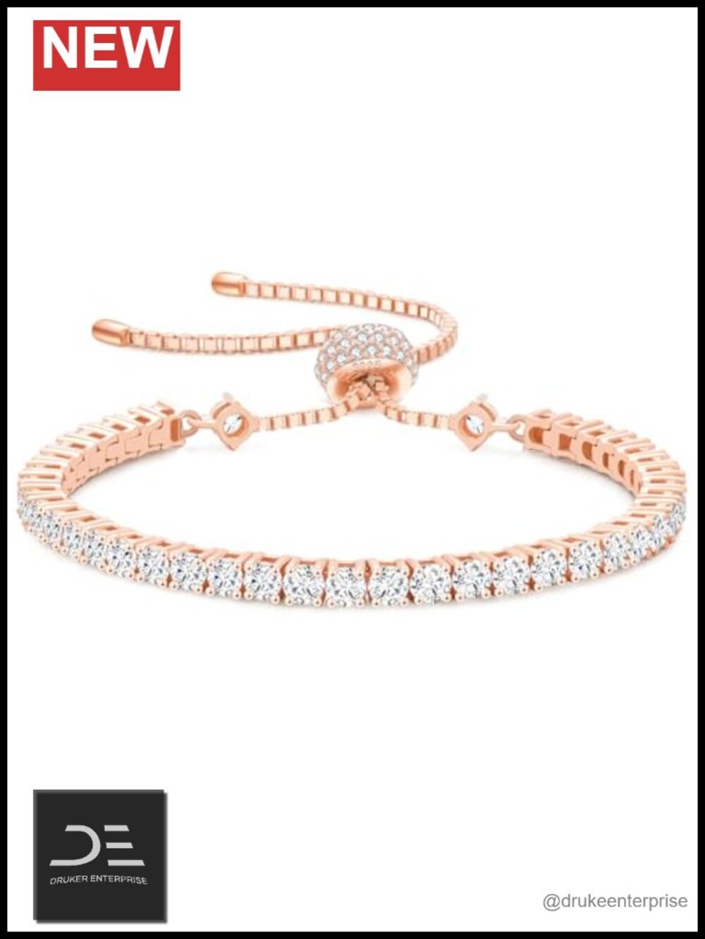 Moissanite Tennis Bracelet Adjustable 925 Sterling Silver Gift for Women